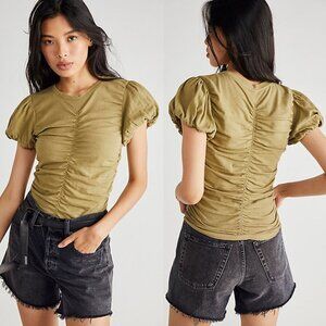 Free People Better Days Tee in Army Size XS NWT $68